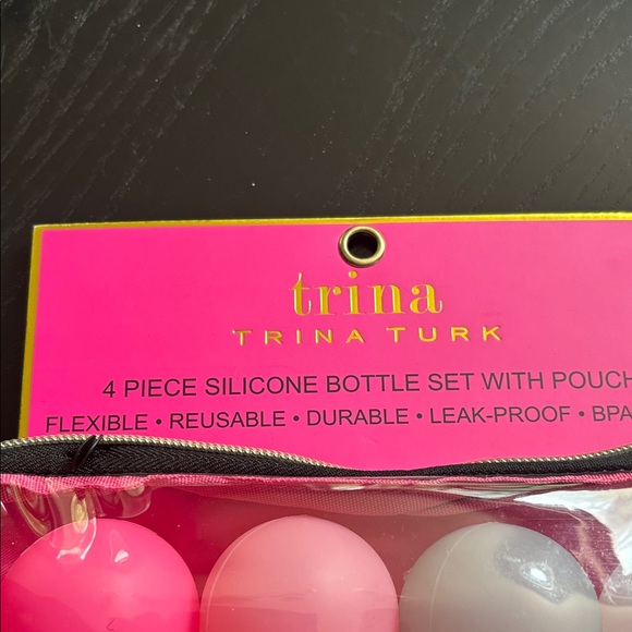 Trina Turk Pink and Gray Silicone Bottle Set - Picture 2 of 3